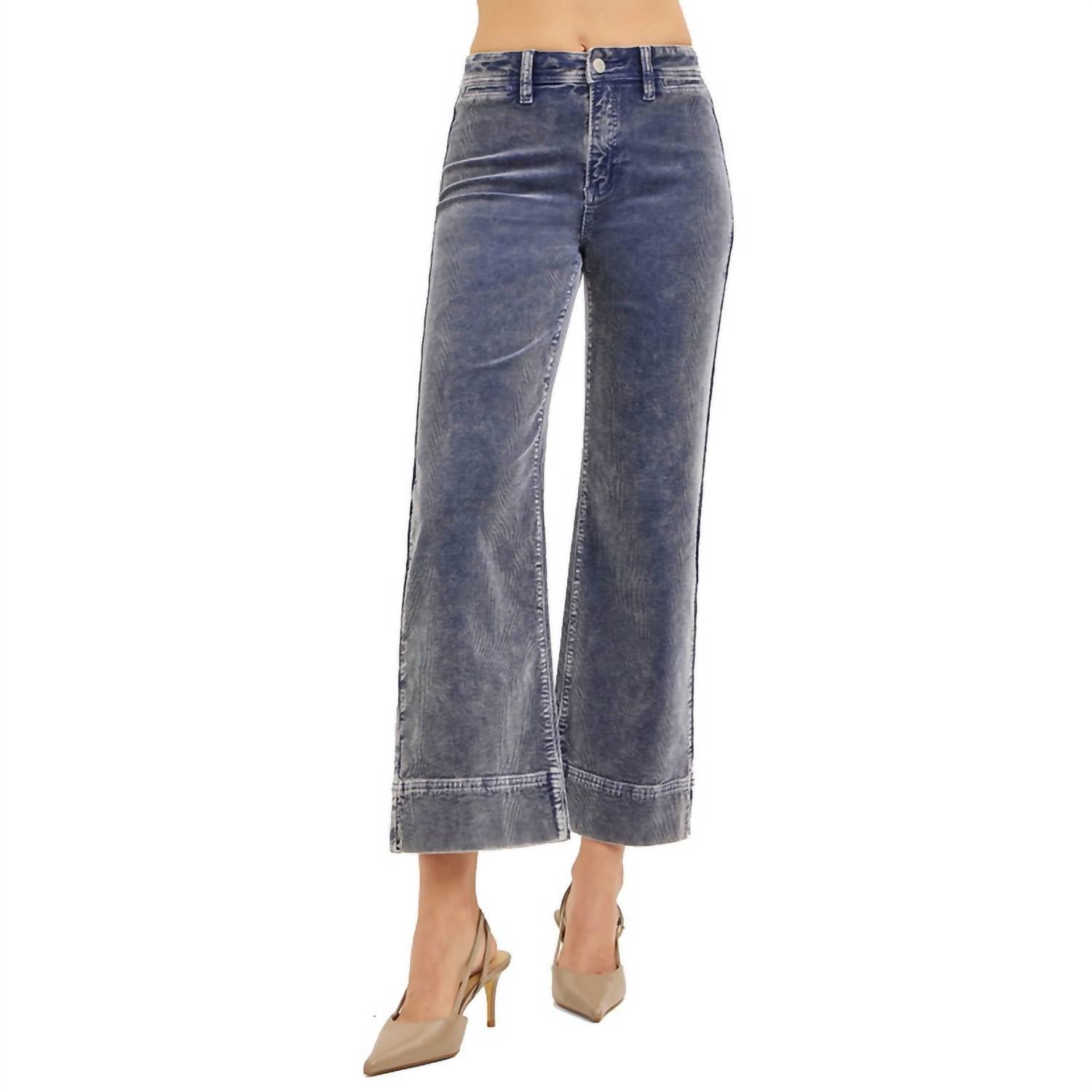Risen - High Rise Crop Corduroy Pants