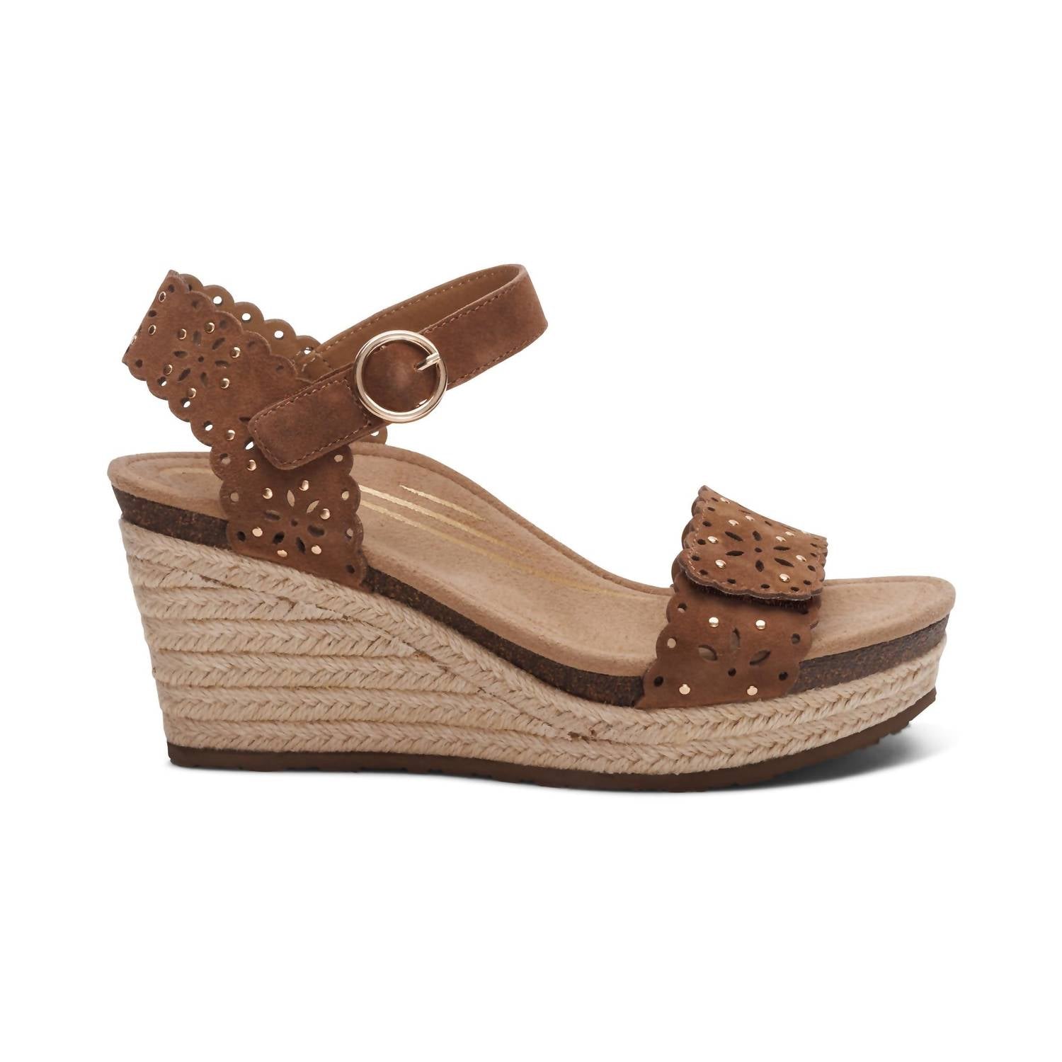 Aetrex - Women's Sydney Quarter Strap Espadrille Wedge Sandals