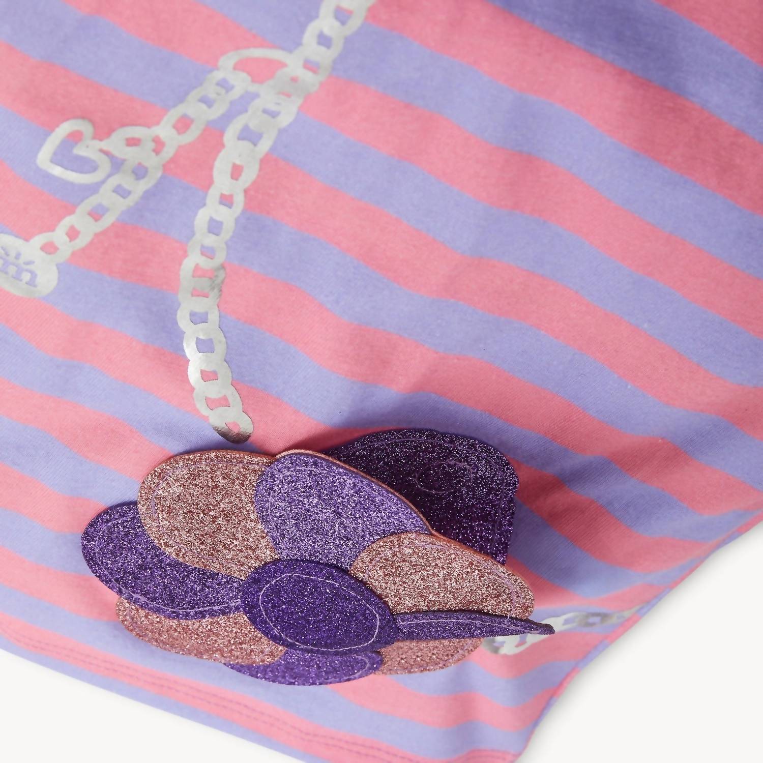 magnetic me Girl's Floral Short Sleeve Tee + Short Set in flower fidget pocket - item - alternate view