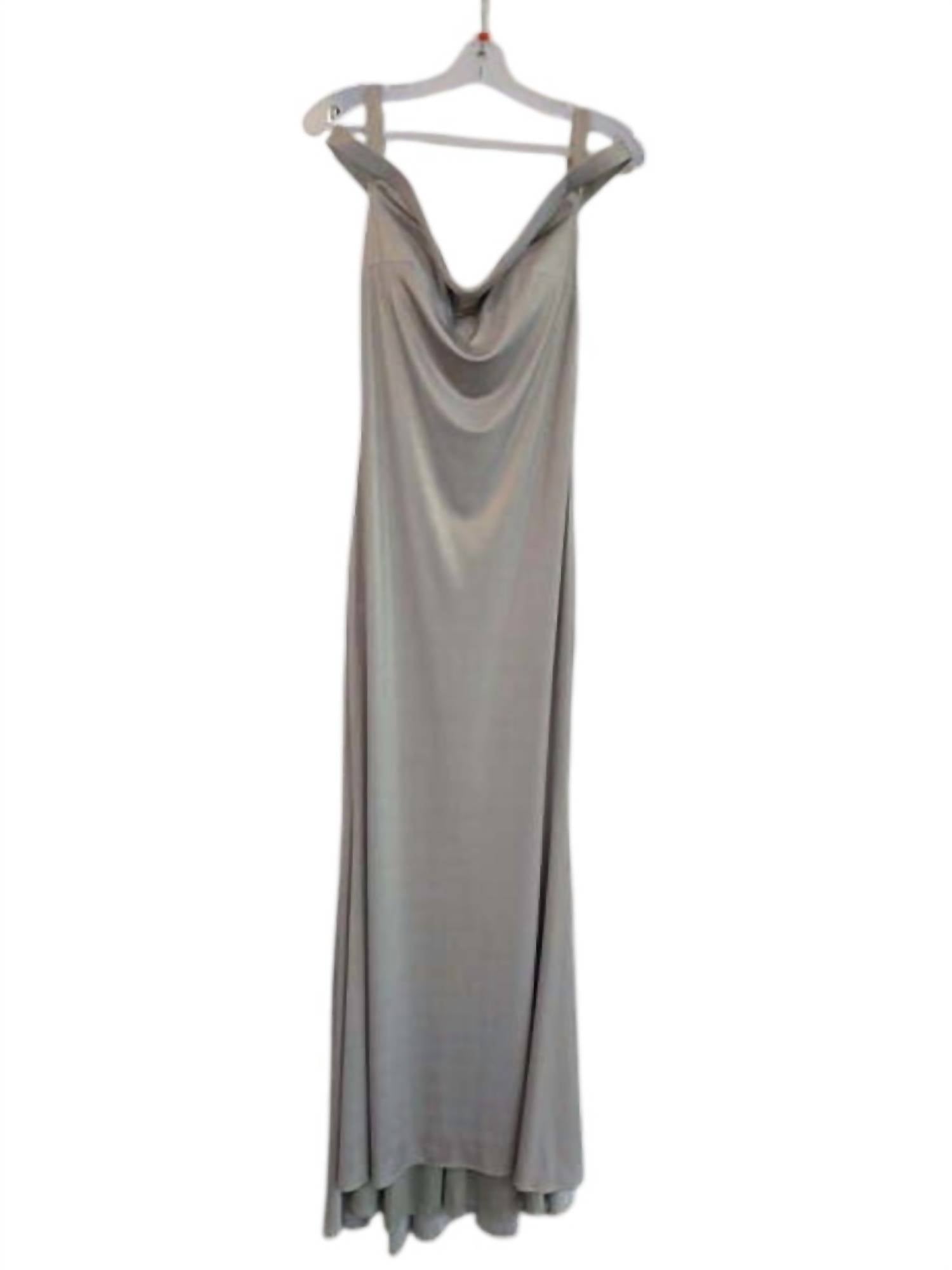 Jasz Couture - Women's Chic Floor-length Dress With Soft Drape Detail