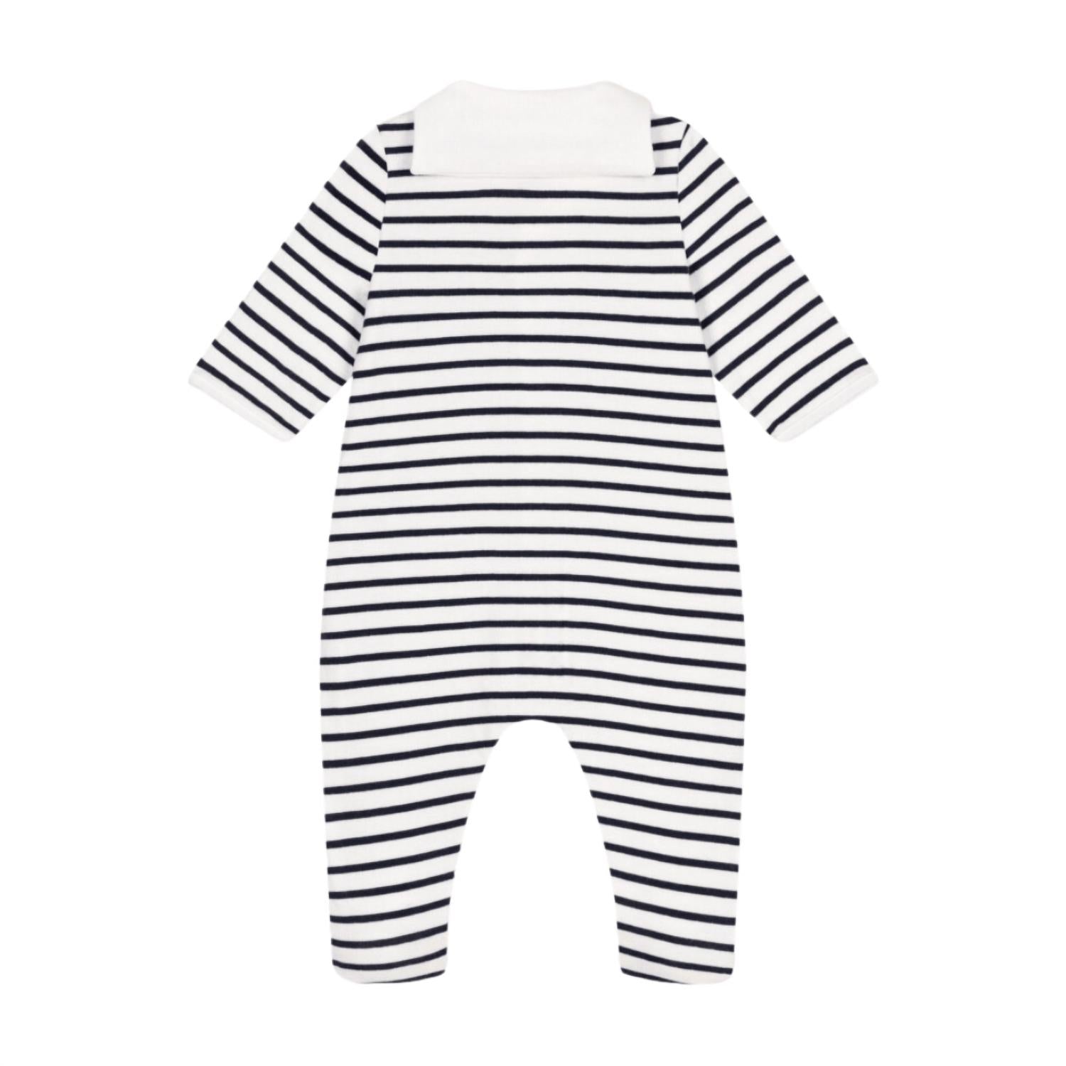 Petit Bateau - Boy's Sailor Stripe Footed Jumpsuit