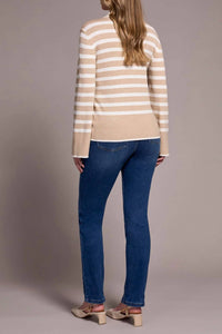 Tribal - Funnel Neck Stripe Sweater