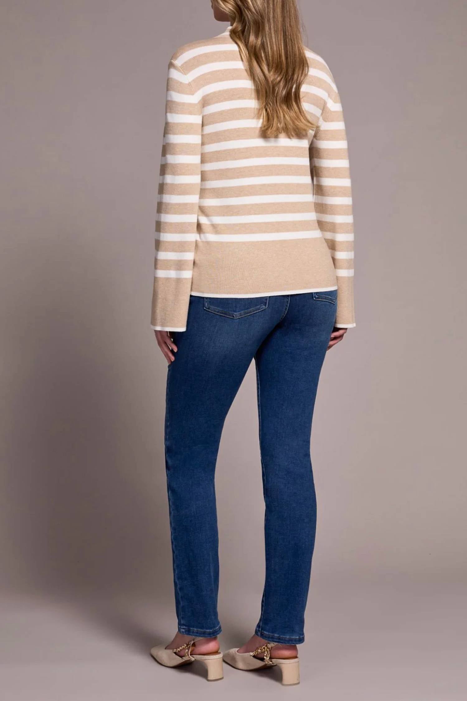 Tribal - Funnel Neck Stripe Sweater