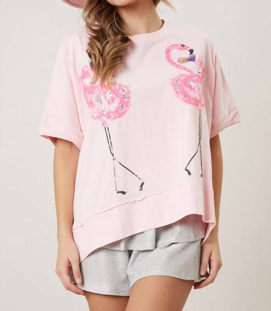 Peach Love - Happy Flamingos Tee