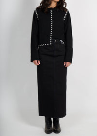 MON RENN Dahlia Cardigan in black cream - women's cardigan - view 6