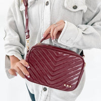 Pretty Simple - Women's Coco Chevron Quilted Camera Crossbody Bag