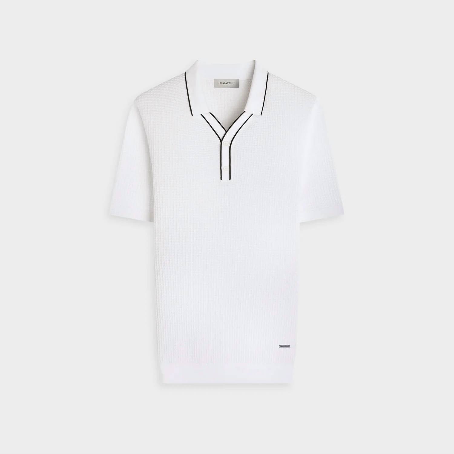 Bugatchi Uomo - Men's Waffle Knit Johnny Collar Short-Sleeve Sweater