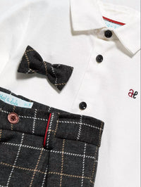 Abel & Lula - Boy's Knit Plaid Pants Set