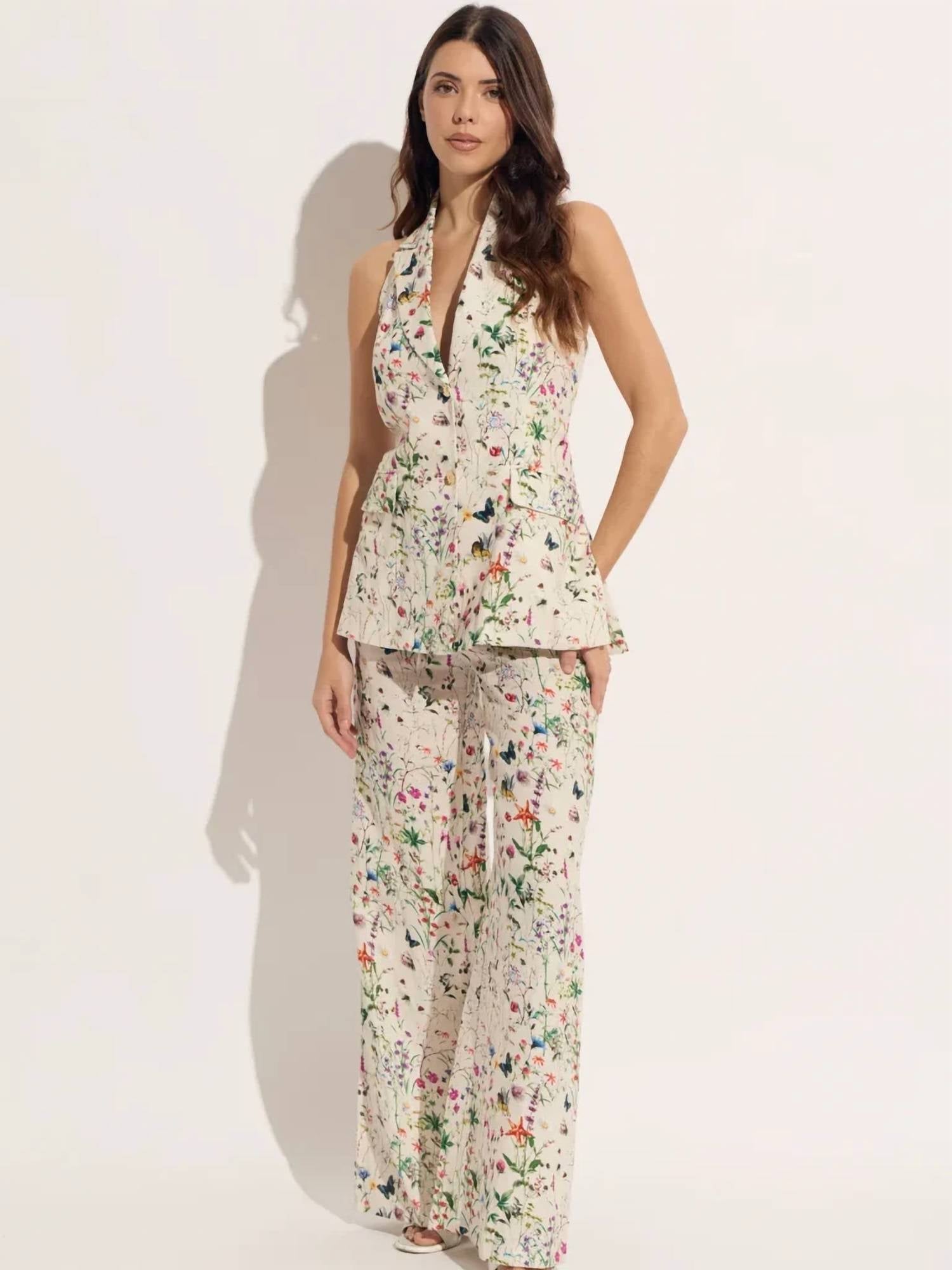 Oolala - Button Down Sleeveless Halter Vest