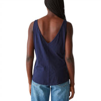 Michael Stars Women's Scarlett V-neck Tank Top in nocturnal - women's tank top - detail view