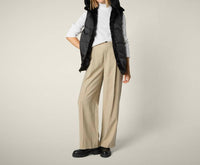 SAVE THE DUCK Faux Fur Reversible Vest in black - women's jacket - detail view