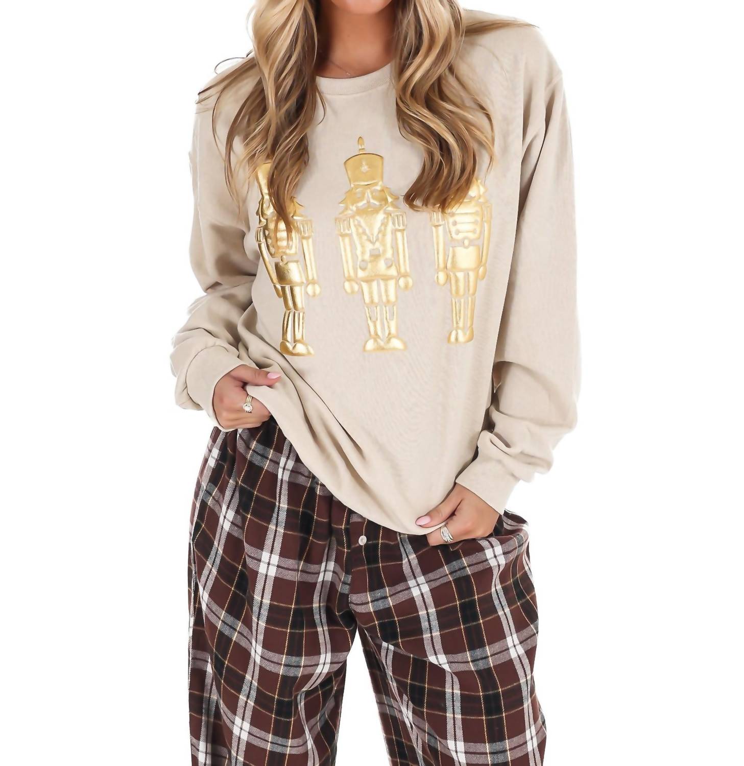 Sugar Stitch - Nutcracker Metallic Puff Long Sleeve Sweatshirt