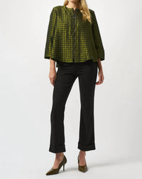 Joseph Ribkoff - Polka Dot Print Jacquard Swing Jacket