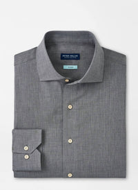 PETER MILLAR Cumbria Fleece Finish Sport Shirt in gale grey - men's shirt - alternate view