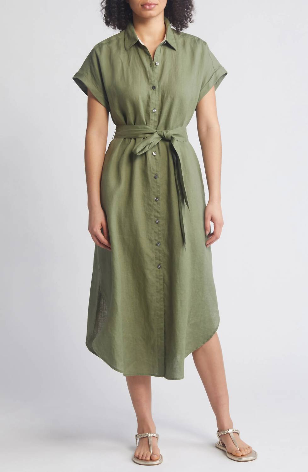 TOMMY BAHAMA Coastalina Midi Shirt Dress in dark fern - women's dress