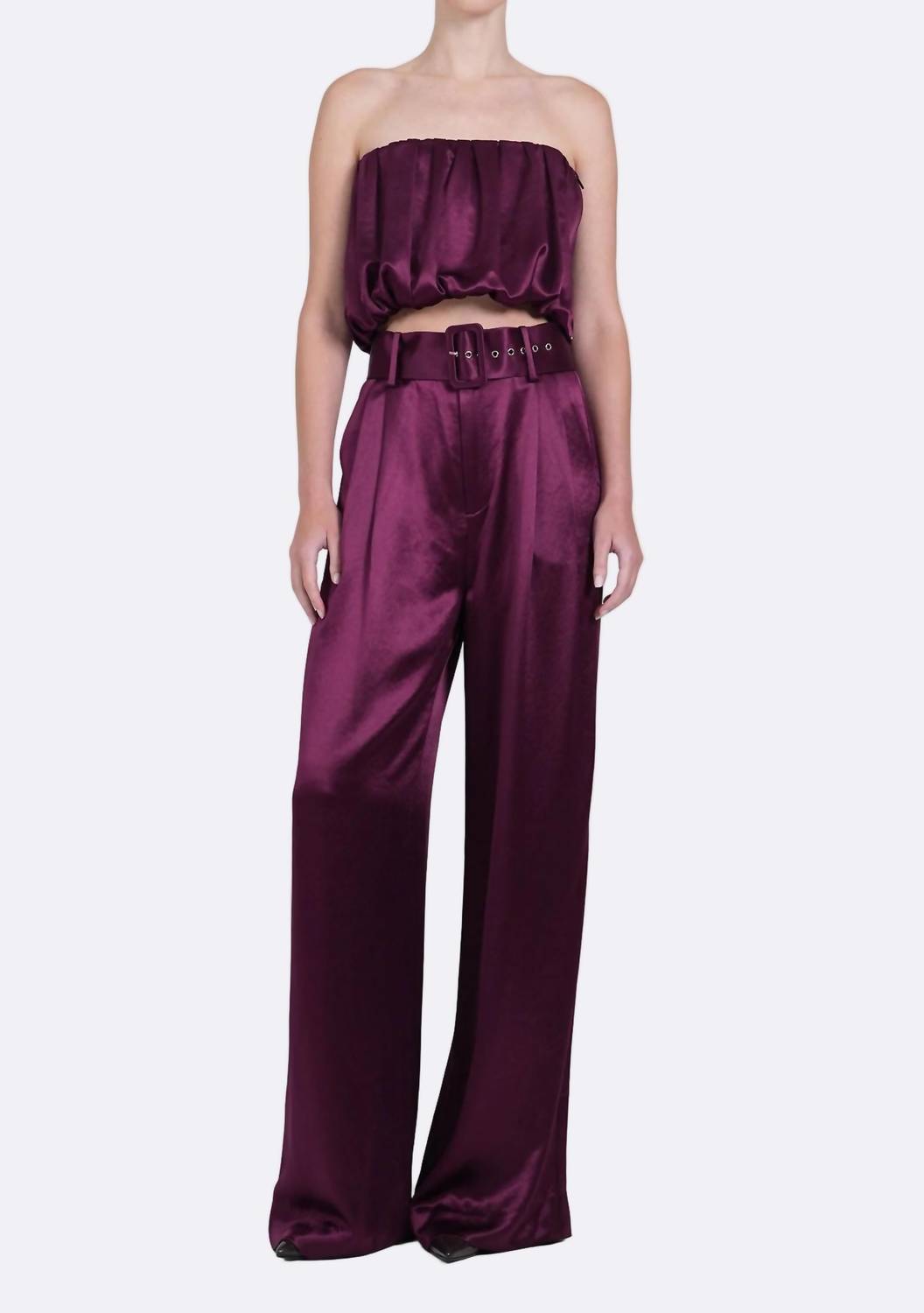 Nonchalant Label - May Strapless Corseted Bubble Crop Top