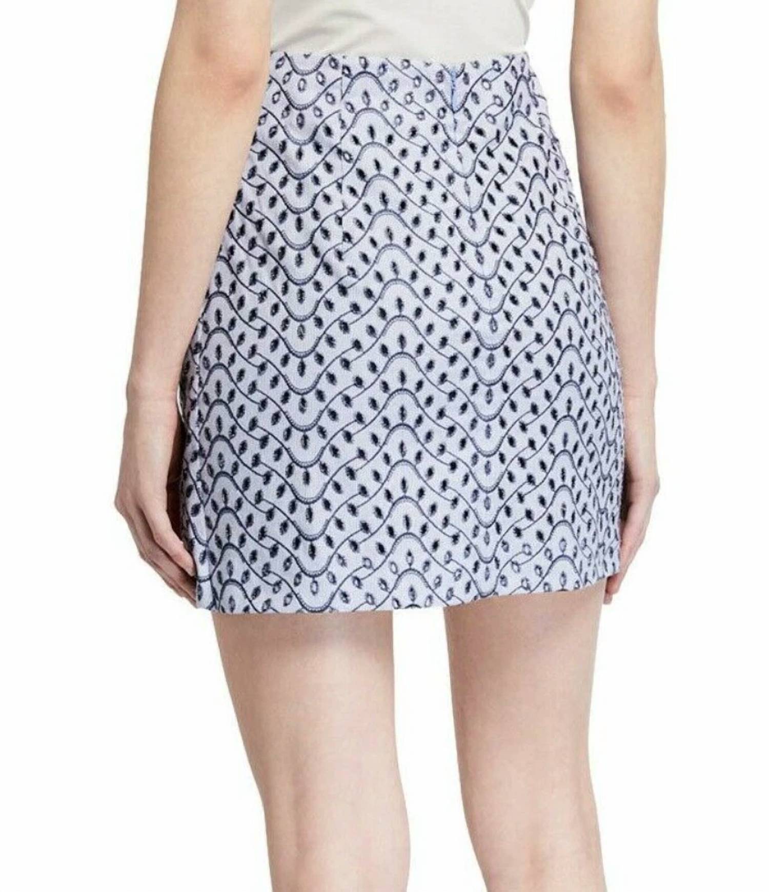 Derek Lam 10 Crosby - Lanah Embroidered Ruched With Lace Trim Skirt