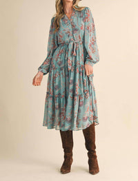 &Merci - Exclusive Paisley Print Ruffle Tiered Midi Dress
