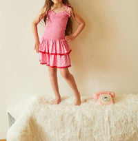 THEME Lola Hearts Smocked Ruffle Dress in pink - kids' dress - detail view