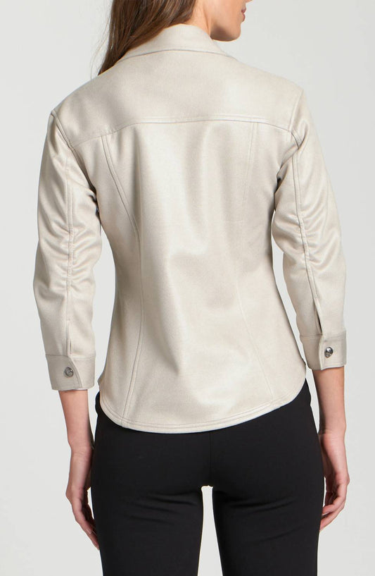 Apny - Faux Suede Shirt Jacket