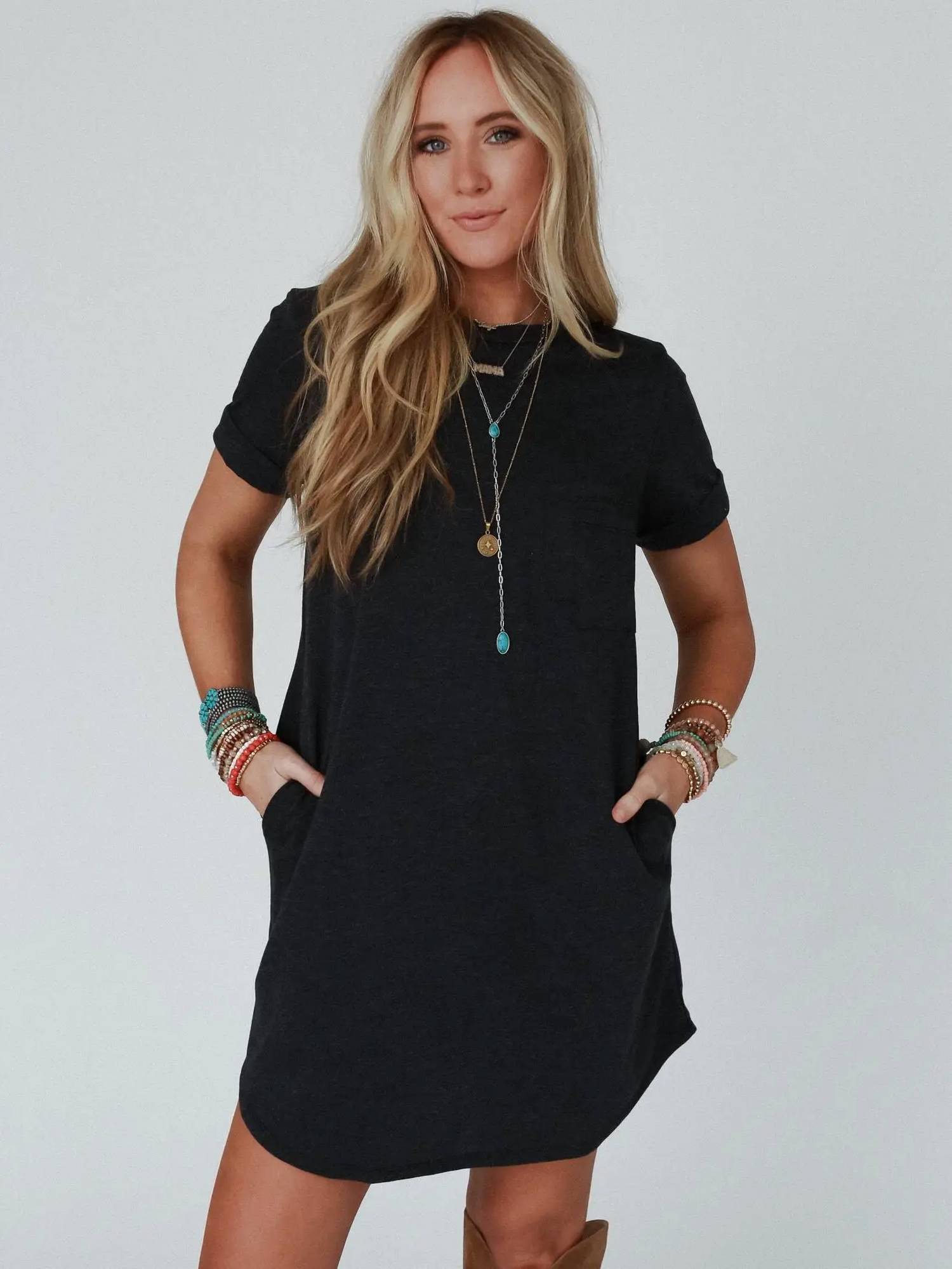 Three Bird Nest - On The Daily Pocket Tee Dress
