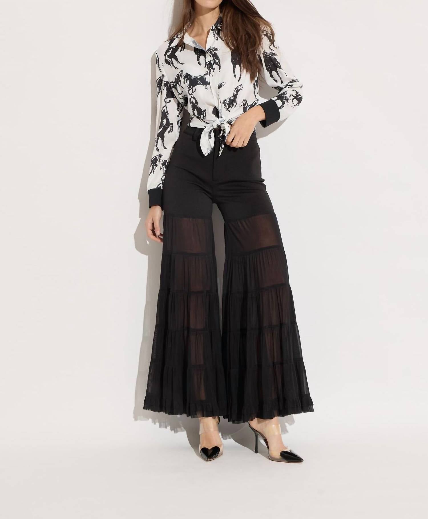 Ooh! La, La! Couture - Scuba Tiered Mesh Pants