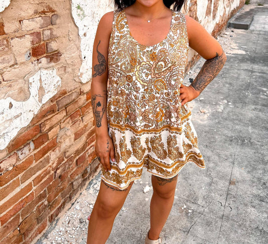 Heyson - Haven Paisley Print Sleeveless Romper