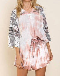 Pol - Paisley Mixed Print Top