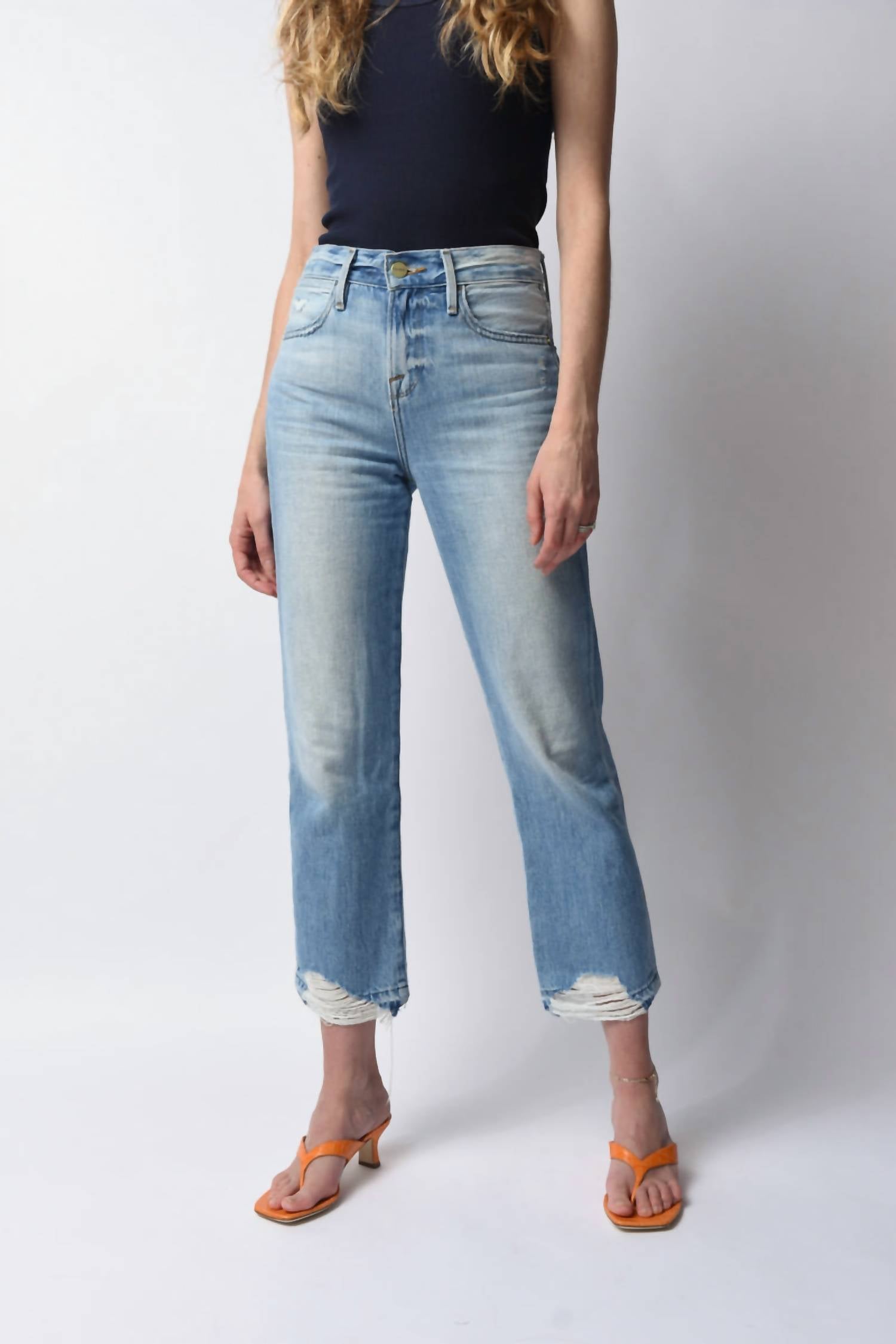 Frame - Le Hollywood Crop Released Hem Jeans