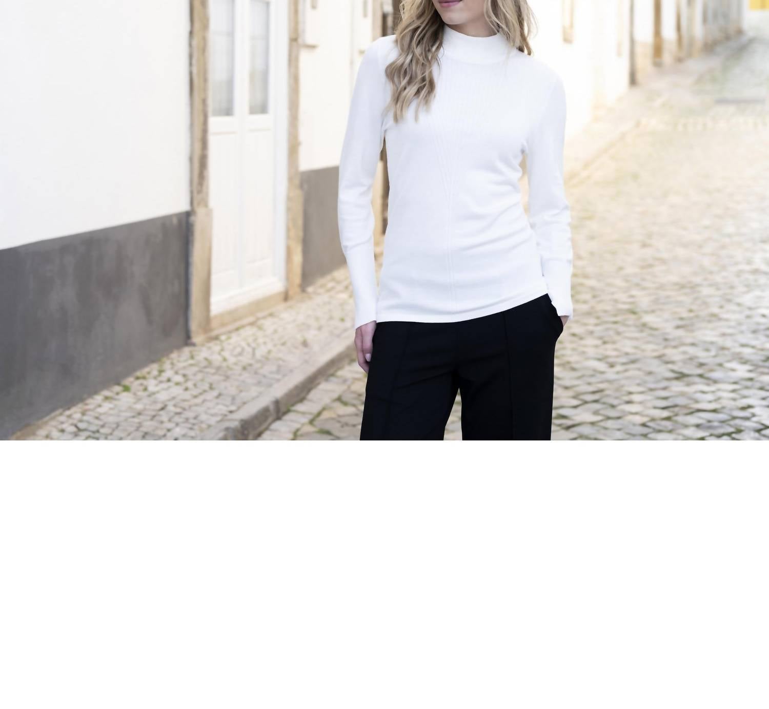 Marble - Chevron Knit Turtleneck Sweater