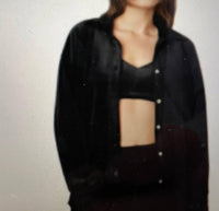 Nia - Velour Button Down Shirt