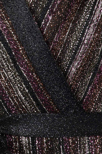 Aidan By Aidan Mattox - Sleeveless Piping Detail Tie Metallic Lurex Jumpsuit