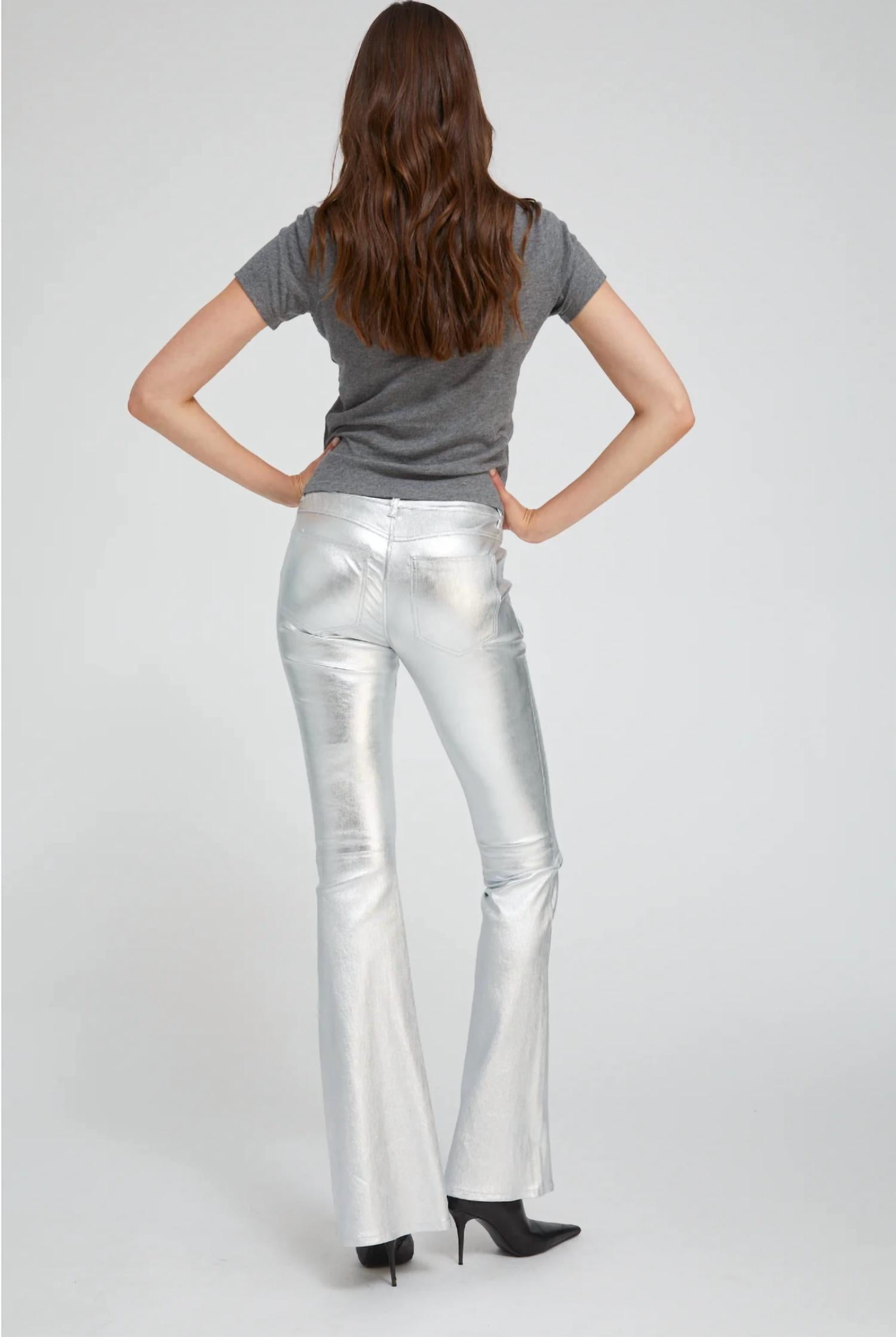 Sprwmn - Leather 5 Pocket Micro Flare Pants