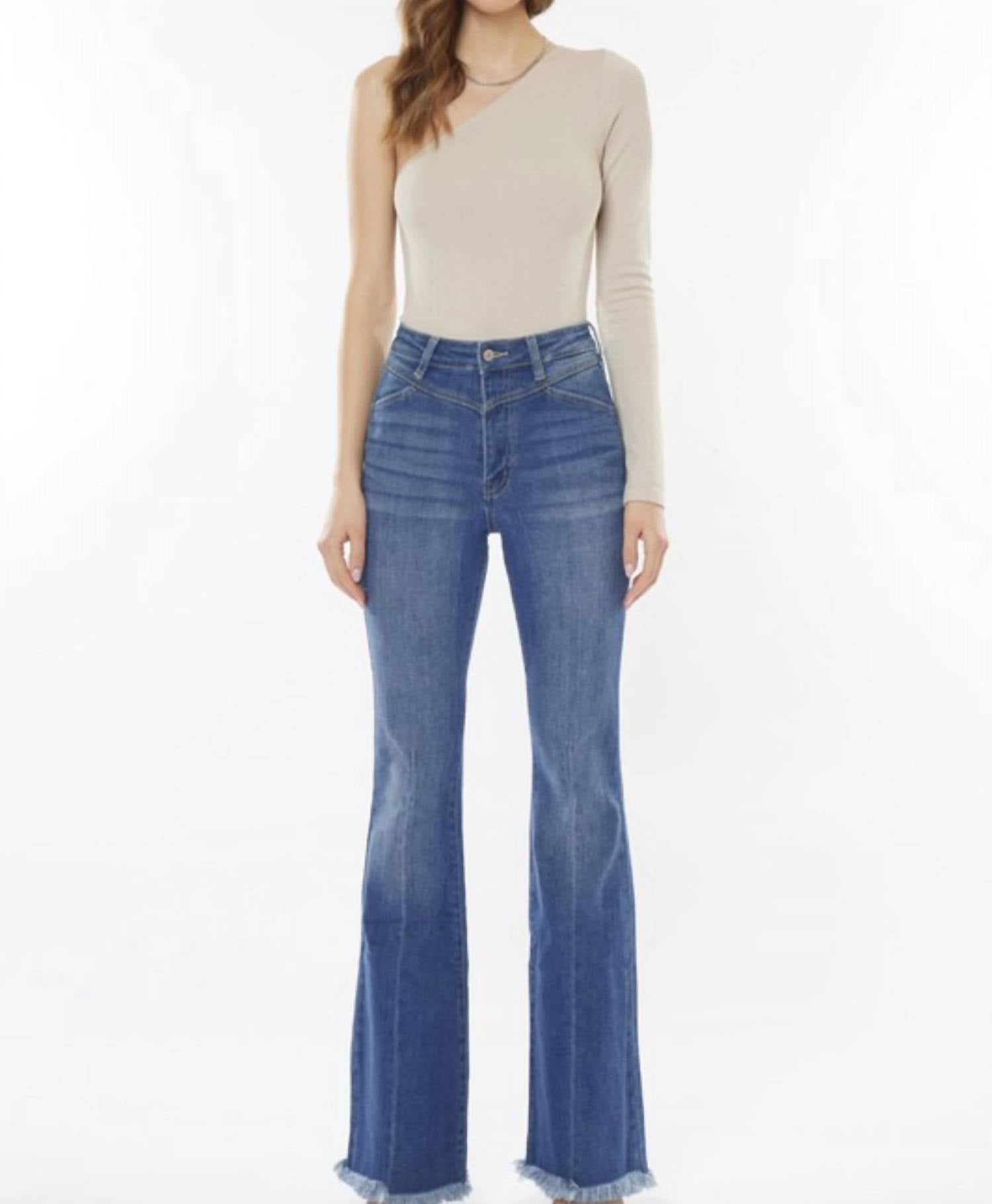 Kancan - High Rise Flare Leg Jeans