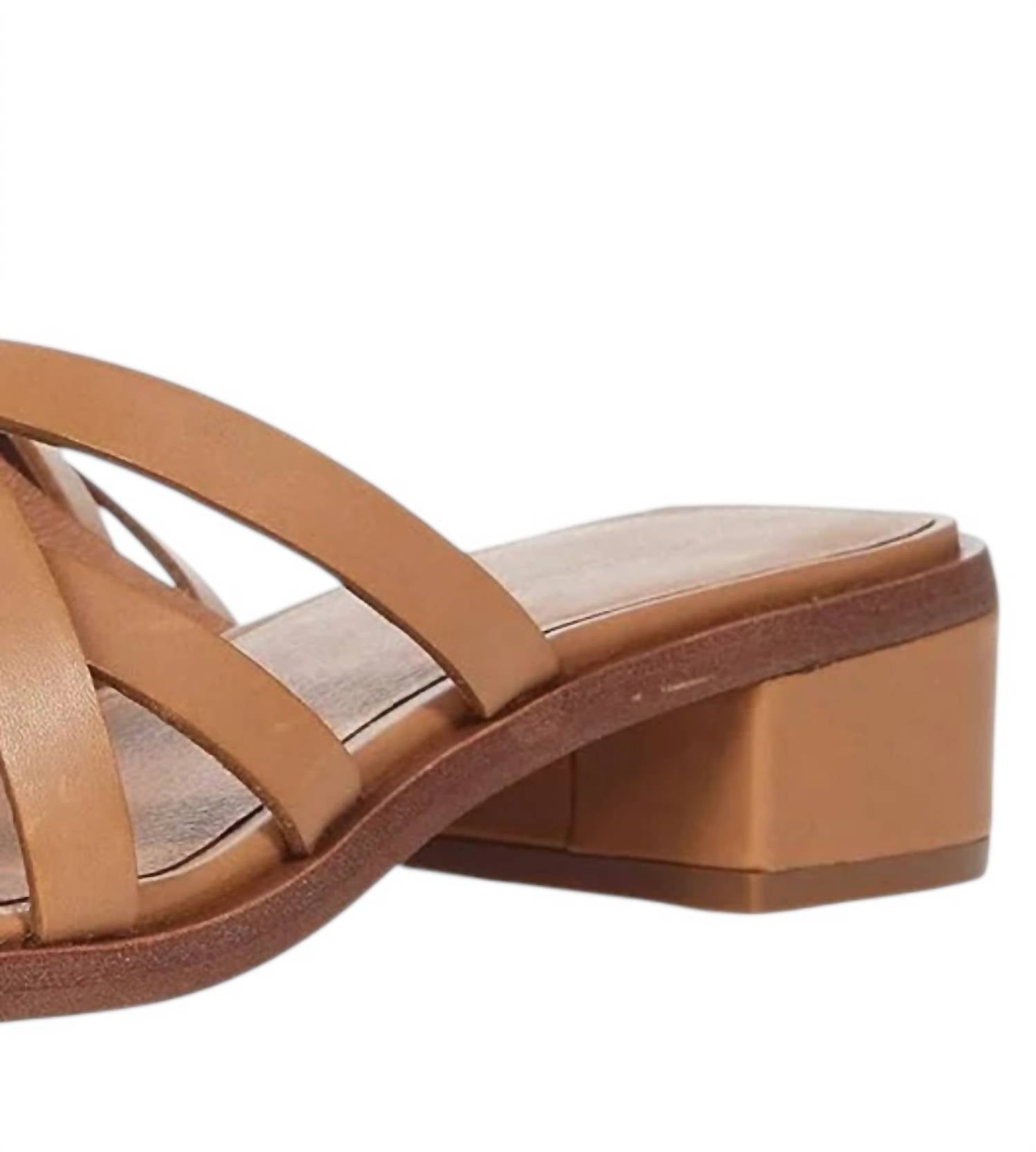 Madewell Women's Jeni Heeled Sandal in amber brown - women's sandal - detail view