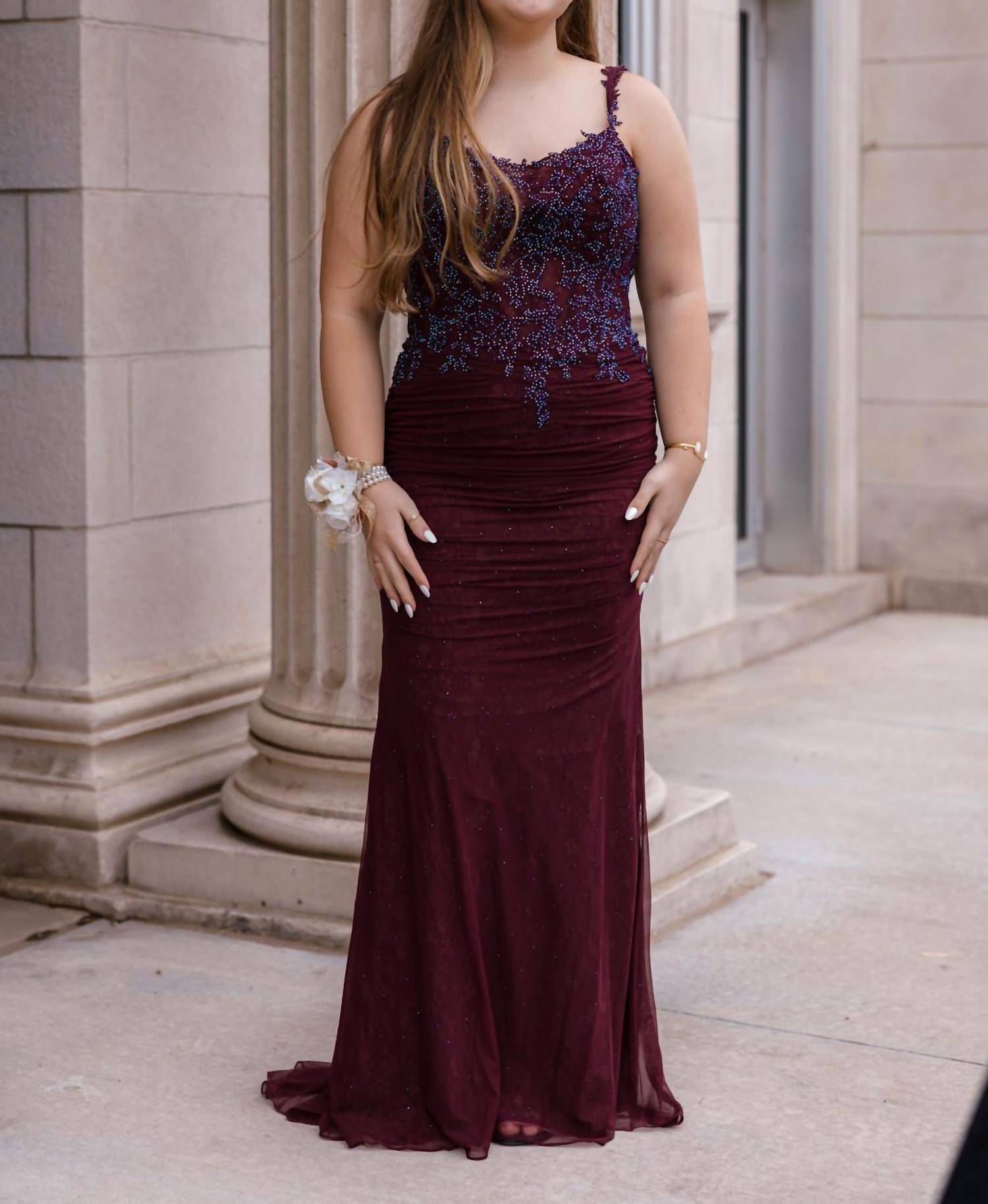 La Femme Women's Prom Dress in dark berry - women's dress