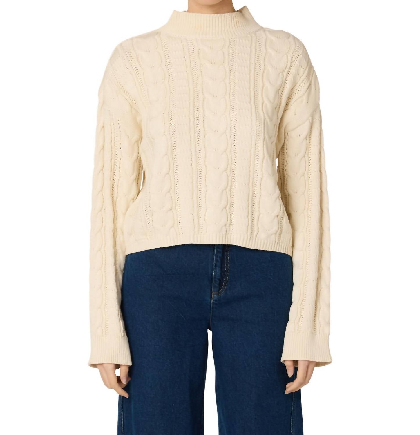 Cleobella Janie Sweater Top in ivory - women's cardigan