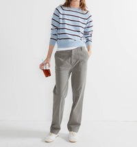 KULE Sydney Crewneck Sweater in blue navy wine white - women's sweater