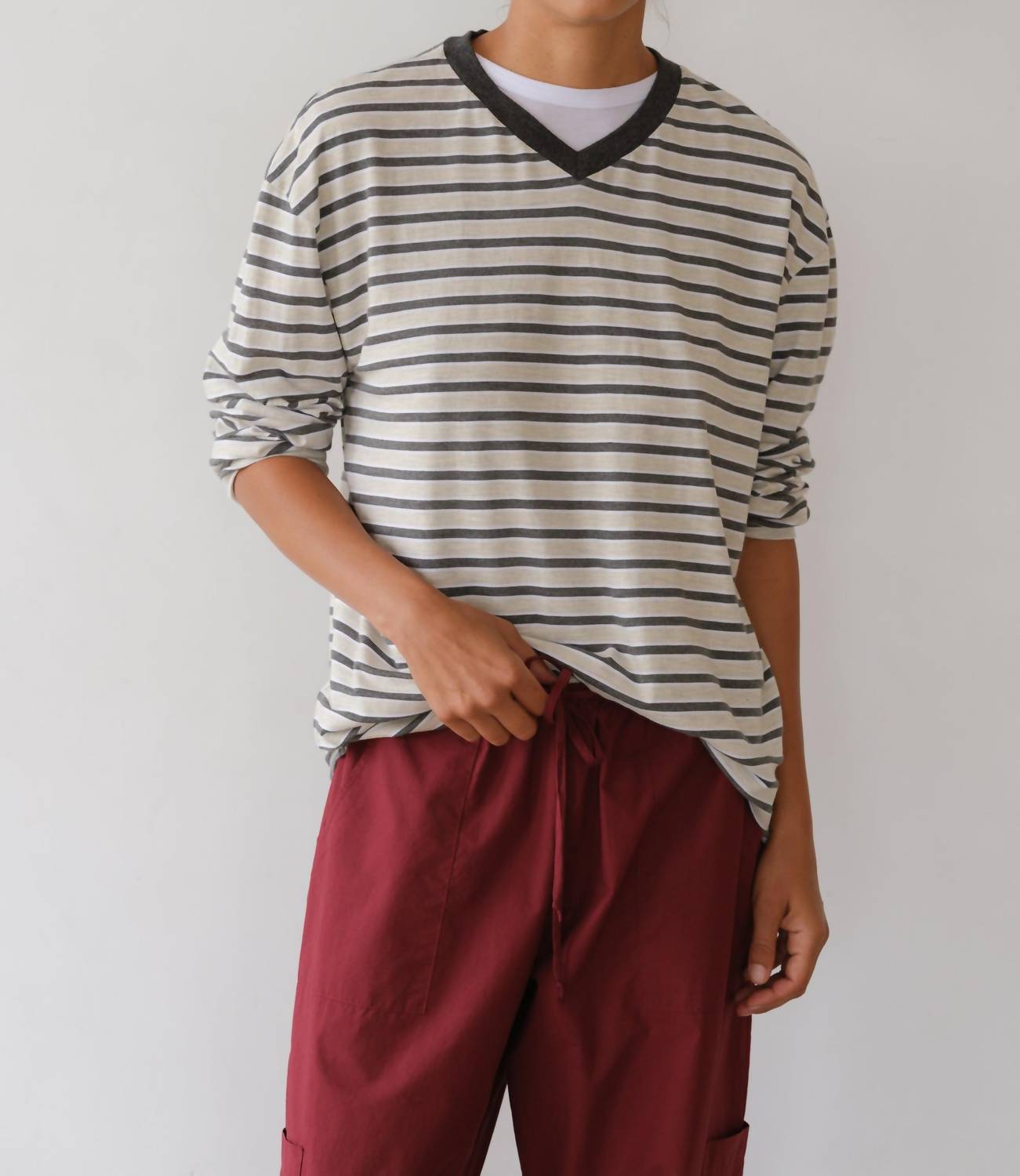 Donni. - Jersey Boyfriend V-neck Tee
