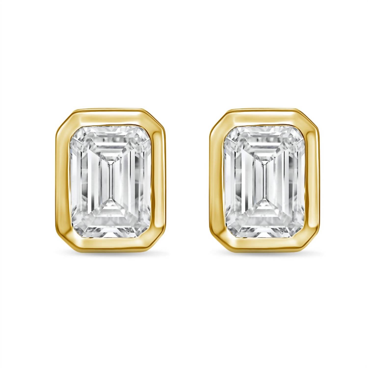 Diana M Jewels - Women's Emerald Lab-grown Diamond Stud Earrings (2.50 Tcw) - Classic Plus
