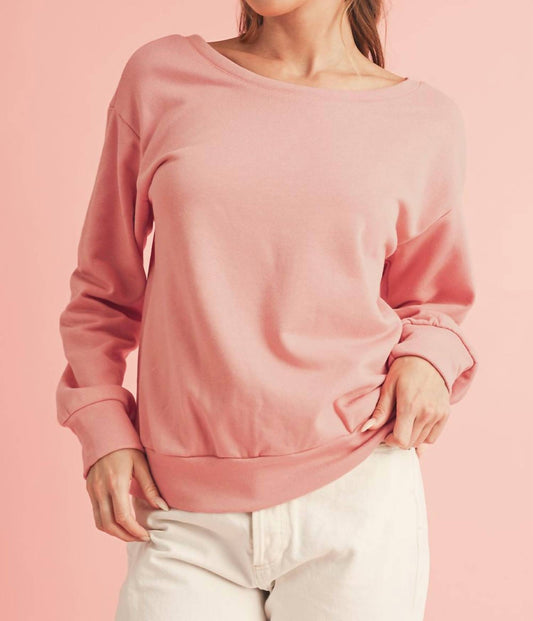 Shewin - Bowknot Round Neck Sweatshirt