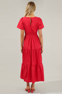 Sugarlips - Alexis Poplin Tiered Midi Dress