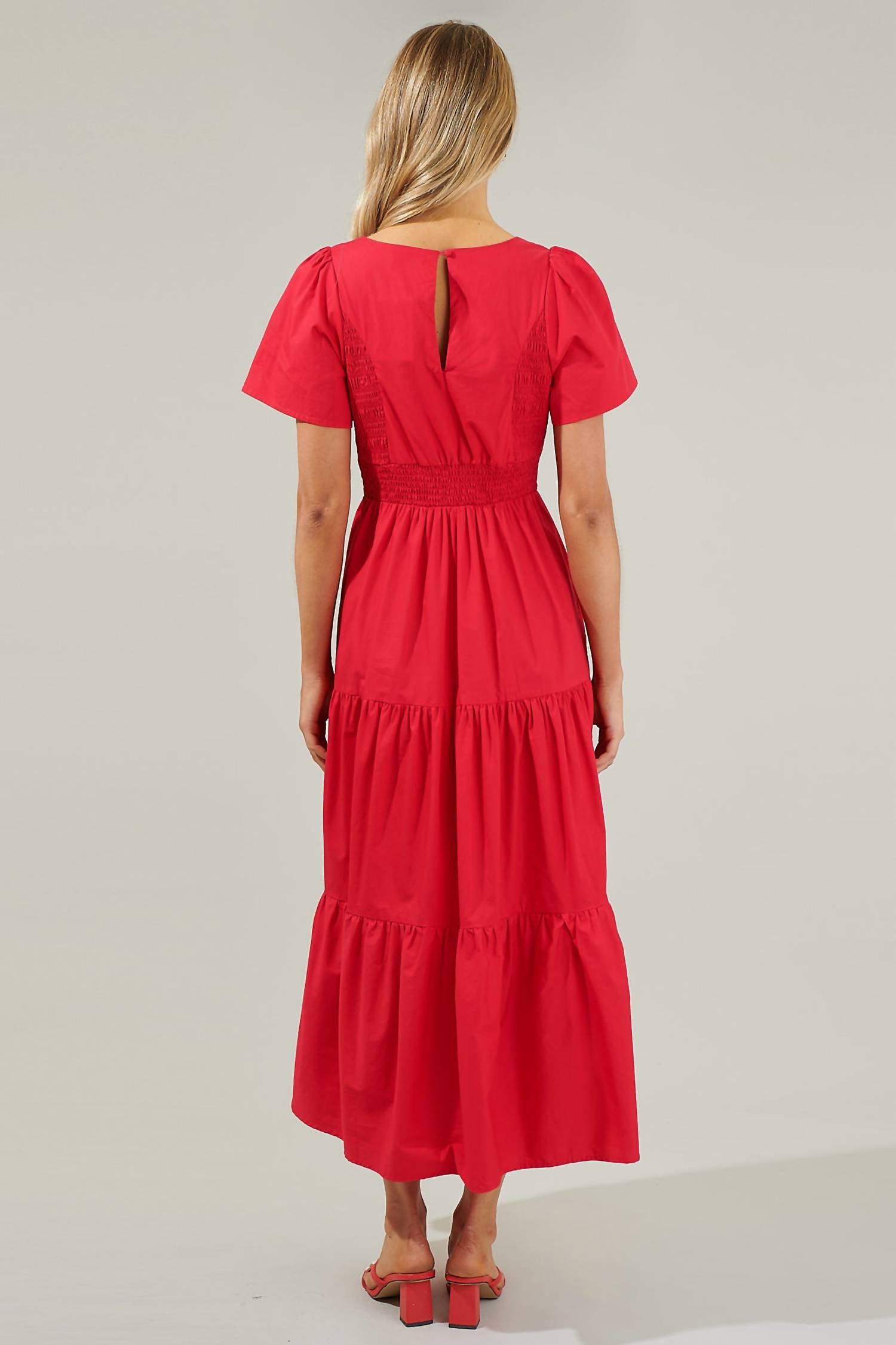 Sugarlips - Alexis Poplin Tiered Midi Dress