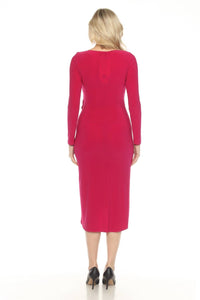 Joseph Ribkoff - Square Neck Faux Wrap Midi Dress
