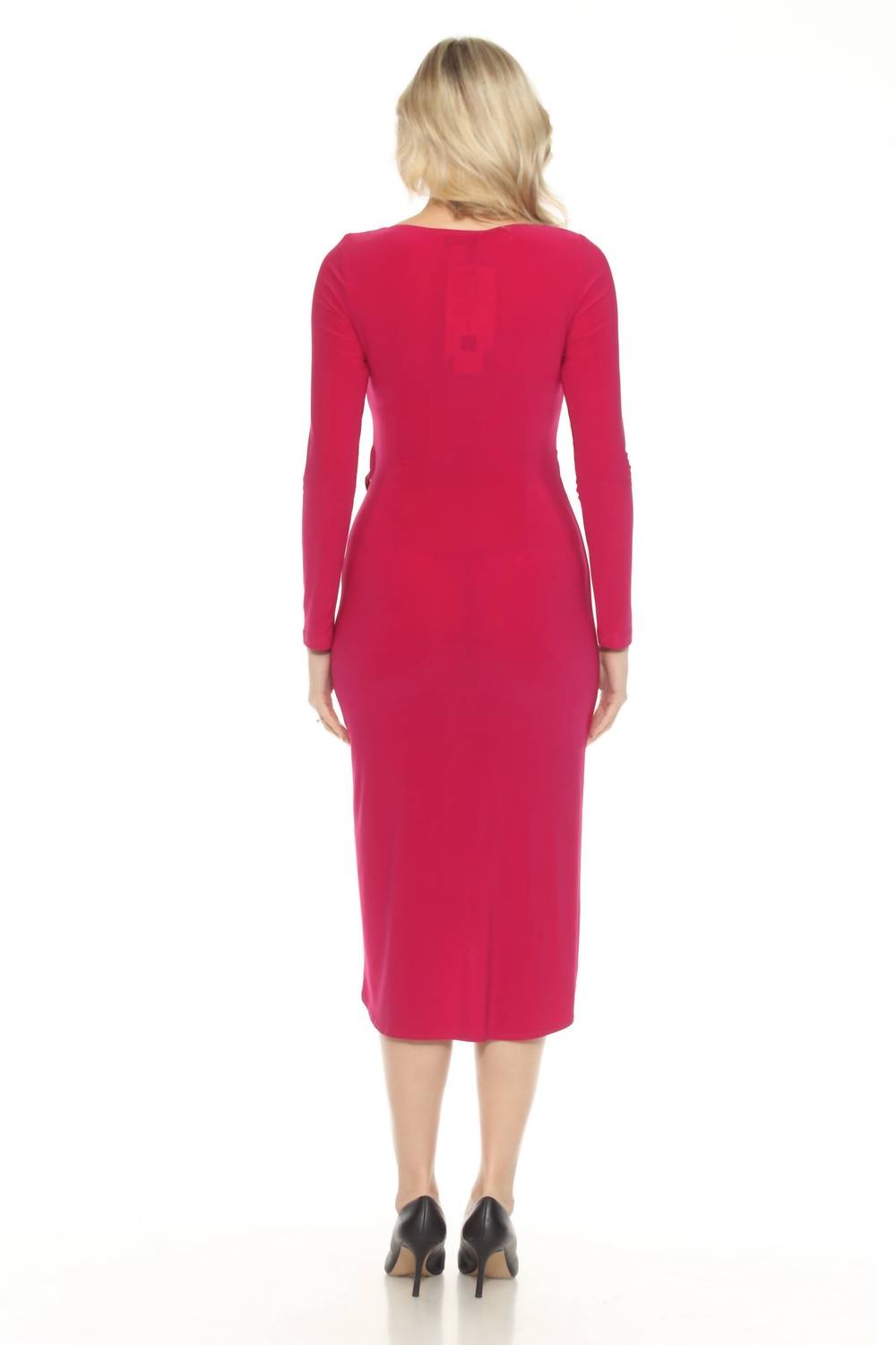 Joseph Ribkoff - Square Neck Faux Wrap Midi Dress