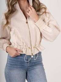Emily McCarthy Bailey Bomber Jacket in sandshell - women's jacket - view 4