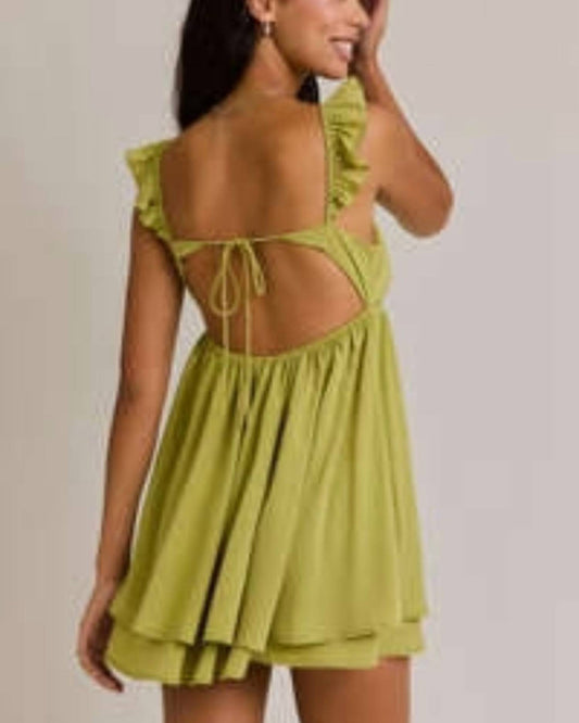 Le Lis - Ruffle Sleeve Baby Doll Mini Dress