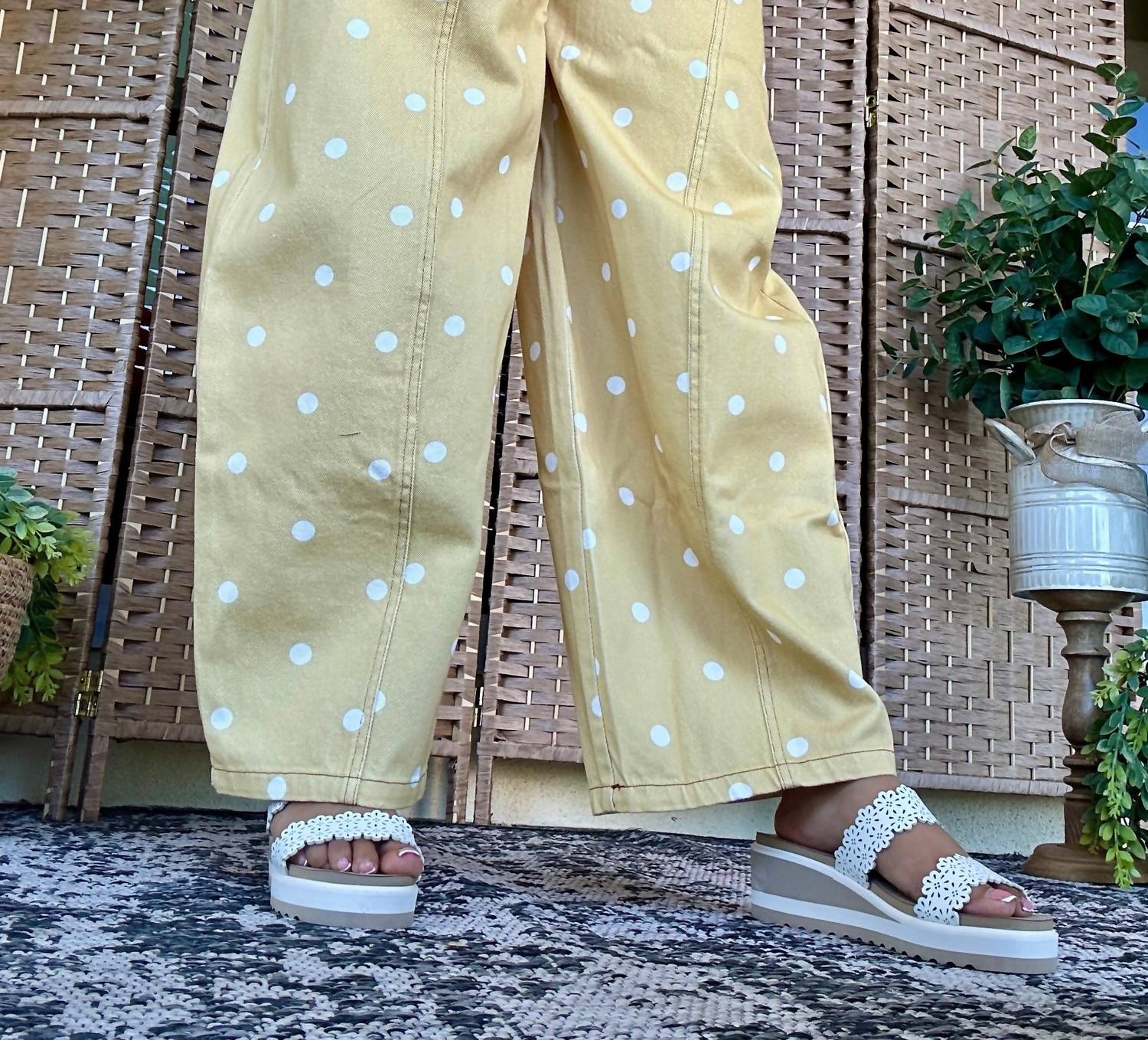 Peach Love - Build Me Up Buttercup Gypsy Fit Dotted Pants