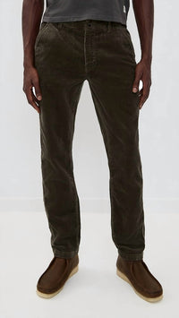 Taylor Stitch Carnegie Straight Pant in fatigue olive corduroy - men's pants