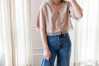 Sablyn - Simone Short Sleeve Button Down Top With Lace